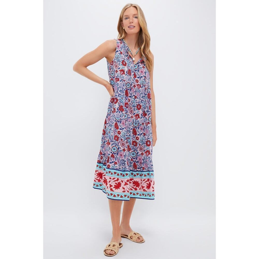 TUCKERNUCK BEACH Mauve and Rose Wildflower Salty Paloma Caftan Size L NWT